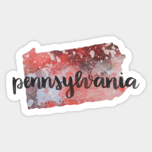 pennsylvania - calligraphy and abstract state outline Sticker